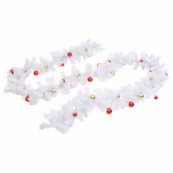 vidaXL Christmas Garland Decorated with Baubles White Home Artificial Garland - Additional view 4