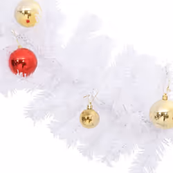 vidaXL Christmas Garland Decorated with Baubles White Home Artificial Garland - Additional view 5
