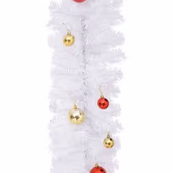 vidaXL Christmas Garland Decorated with Baubles White Home Artificial Garland - Additional view 4