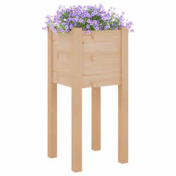 vidaXL 1/2x Solid Pinewood Garden Planter Patio Flower Box Pot Multi Colours - brown, 2 - Additional view 3
