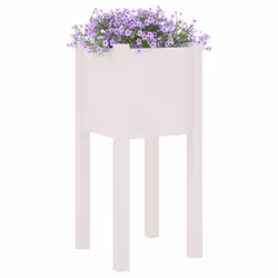 vidaXL 1/2x Solid Pinewood Garden Planter Patio Flower Box Pot Multi Colours - white, 2 - Additional view 2