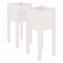 vidaXL 1/2x Solid Pinewood Garden Planter Patio Flower Box Pot Multi Colours - white, 2 - Additional view 8
