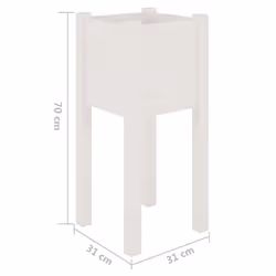 vidaXL 1/2x Solid Pinewood Garden Planter Patio Flower Box Pot Multi Colours - white, 2 - Additional view 9