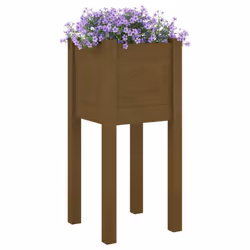 vidaXL 1/2x Solid Pinewood Garden Planter Patio Flower Box Pot Multi Colours - honey brown, 1 - Additional view 2