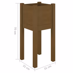 vidaXL 1/2x Solid Pinewood Garden Planter Patio Flower Box Pot Multi Colours - honey brown, 1 - Additional view 3