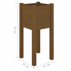 vidaXL 1/2x Solid Pinewood Garden Planter Patio Flower Box Pot Multi Colours - honey brown, 2 - Additional view 9