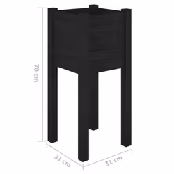 vidaXL 1/2x Solid Pinewood Garden Planter Patio Flower Box Pot Multi Colours - black, 1 - Additional view 3