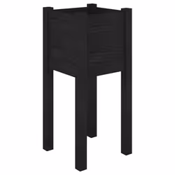 vidaXL 1/2x Solid Pinewood Garden Planter Patio Flower Box Pot Multi Colours - black, 1 - Additional view 7
