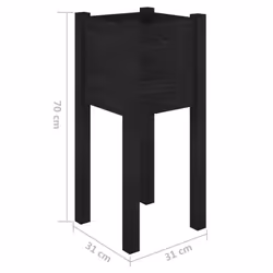 vidaXL 1/2x Solid Pinewood Garden Planter Patio Flower Box Pot Multi Colours - black, 2 - Additional view 7