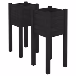 vidaXL 1/2x Solid Pinewood Garden Planter Patio Flower Box Pot Multi Colours - black, 2 - Additional view 8