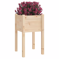 vidaXL 1/2x Solid Pinewood Garden Planter Flower Box Planter Pot Brown/White - brown, 1