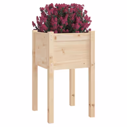 vidaXL 1/2x Solid Pinewood Garden Planter Flower Box Planter Pot Brown/White - brown, 2 - Additional view 3