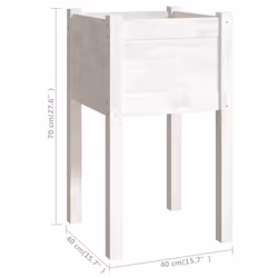 vidaXL 1/2x Solid Pinewood Garden Planter Flower Box Planter Pot Brown/White - white, 1 - Additional view 3