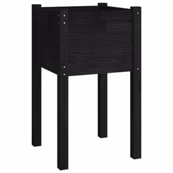 vidaXL 1/2x Solid Pinewood Garden Planter Flower Box Planter Pot Brown/White - black, 1 - Additional view 3