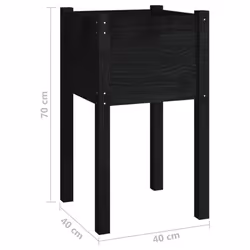 vidaXL 1/2x Solid Pinewood Garden Planter Flower Box Planter Pot Brown/White - black, 1 - Additional view 8