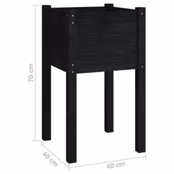 vidaXL 1/2x Solid Pinewood Garden Planter Flower Box Planter Pot Brown/White - black, 2 - Additional view 9