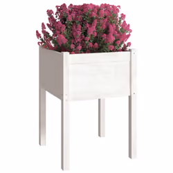 vidaXL 1/2x Solid Pinewood Garden Planter Flower Box Planter Pot Multi Colours - white, 1 - Additional view 4