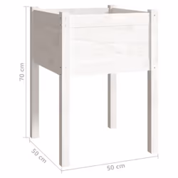 vidaXL 1/2x Solid Pinewood Garden Planter Flower Box Planter Pot Multi Colours - white, 2 - Additional view 4