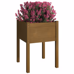 vidaXL 1/2x Solid Pinewood Garden Planter Flower Box Planter Pot Multi Colours - honey brown, 2 - Additional view 2
