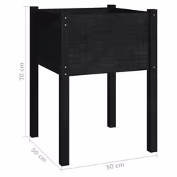 vidaXL 1/2x Solid Pinewood Garden Planter Flower Box Planter Pot Multi Colours - black, 1 - Additional view 6