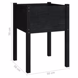 vidaXL 1/2x Solid Pinewood Garden Planter Flower Box Planter Pot Multi Colours - black, 2 - Additional view 7
