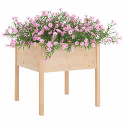 vidaXL 1/2x Solid Pinewood Garden Planter Patio Flower Box Pot Multi Colours - brown, 1