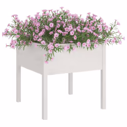 vidaXL 1/2x Solid Pinewood Garden Planter Patio Flower Box Pot Multi Colours - white, 1 - Additional view 2