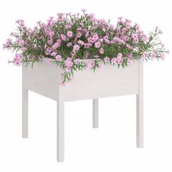 vidaXL 1/2x Solid Pinewood Garden Planter Patio Flower Box Pot Multi Colours - white, 2 - Additional view 3