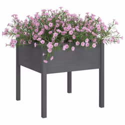 vidaXL 1/2x Solid Pinewood Garden Planter Patio Flower Box Pot Multi Colours - grey, 2 - Additional view 2