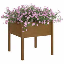 vidaXL 1/2x Solid Pinewood Garden Planter Patio Flower Box Pot Multi Colours - honey brown, 2 - Additional view 2