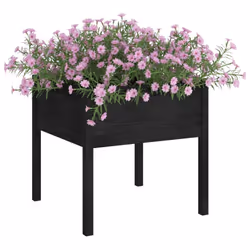 vidaXL 1/2x Solid Pinewood Garden Planter Patio Flower Box Pot Multi Colours - black, 1 - Additional view 2