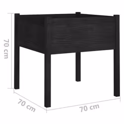 vidaXL 1/2x Solid Pinewood Garden Planter Patio Flower Box Pot Multi Colours - black, 1 - Additional view 3
