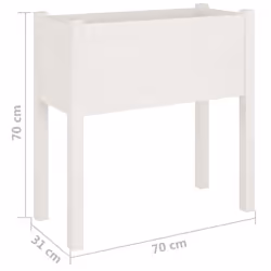 vidaXL 1/2x Solid Pinewood Garden Planter Patio Flower Box Pot Multi Colours - white, 2 - Additional view 10
