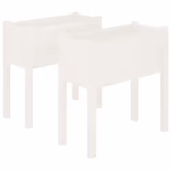 vidaXL 1/2x Solid Pinewood Garden Planter Patio Flower Box Pot Multi Colours - white, 2 - Additional view 3