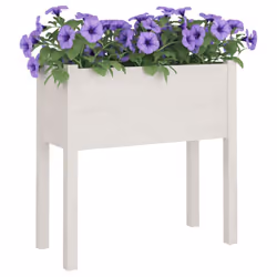 vidaXL 1/2x Solid Pinewood Garden Planter Patio Flower Box Pot Multi Colours - white, 2 - Additional view 8