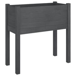 vidaXL 1/2x Solid Pinewood Garden Planter Patio Flower Box Pot Multi Colours - grey, 1