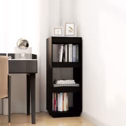 vidaXL Solid Pinewood Book Cabinet/Room Divider Multi Colours Multi Sizes - black, 40 x 35 x 103 cm - Additional view 3