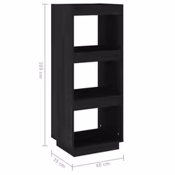 vidaXL Solid Pinewood Book Cabinet/Room Divider Multi Colours Multi Sizes - black, 40 x 35 x 103 cm - Additional view 8