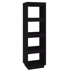 vidaXL Solid Pinewood Book Cabinet/Room Divider Multi Colours Multi Sizes - black, 40 x 35 x 135 cm - Additional view 2