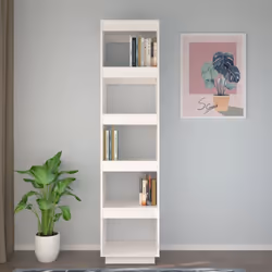 vidaXL Solid Pinewood Book Cabinet/Room Divider Multi Colours Multi Sizes - white, 40 x 35 x 167 cm - Additional view 3
