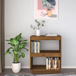 vidaXL Solid Pinewood Book Cabinet/Room Divider Multi Colours Multi Sizes - honey brown, 60 x 35 x 71 cm - Additional view 3
