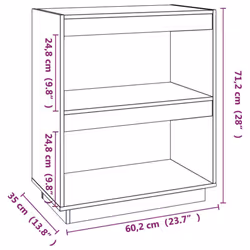 vidaXL Solid Pinewood Book Cabinet/Room Divider Multi Colours Multi Sizes - honey brown, 60 x 35 x 71 cm - Additional view 4