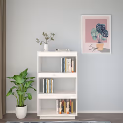 vidaXL Solid Pinewood Book Cabinet/Room Divider Multi Colours Multi Sizes - white, 60 x 35 x 103 cm - Additional view 3