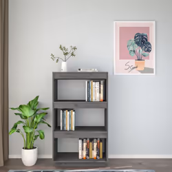 vidaXL Solid Pinewood Book Cabinet/Room Divider Multi Colours Multi Sizes - grey, 60 x 35 x 103 cm - Additional view 3