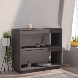 vidaXL Solid Pinewood Book Cabinet/Room Divider Multi Colours Multi Sizes - grey, 80 x 35 x 71 cm - Additional view 3