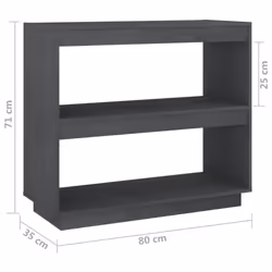 vidaXL Solid Pinewood Book Cabinet/Room Divider Multi Colours Multi Sizes - grey, 80 x 35 x 71 cm - Additional view 4