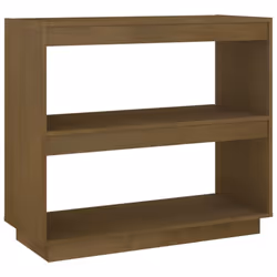 vidaXL Solid Pinewood Book Cabinet/Room Divider Multi Colours Multi Sizes - honey brown, 80 x 35 x 71 cm - Additional view 2