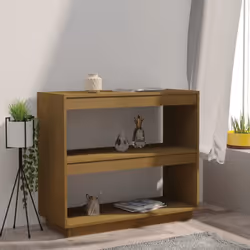 vidaXL Solid Pinewood Book Cabinet/Room Divider Multi Colours Multi Sizes - honey brown, 80 x 35 x 71 cm - Additional view 3