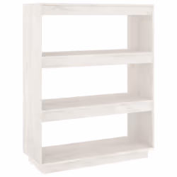vidaXL Solid Pinewood Book Cabinet/Room Divider Multi Colours Multi Sizes - white, 80 x 35 x 103 cm - Additional view 2