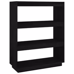 vidaXL Solid Pinewood Book Cabinet/Room Divider Multi Colours Multi Sizes - black, 80 x 35 x 103 cm - Additional view 2